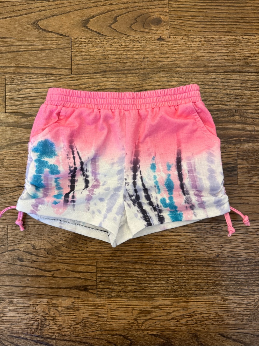 Baby Sara Tie-Dye Pink Drawstring Shorts
